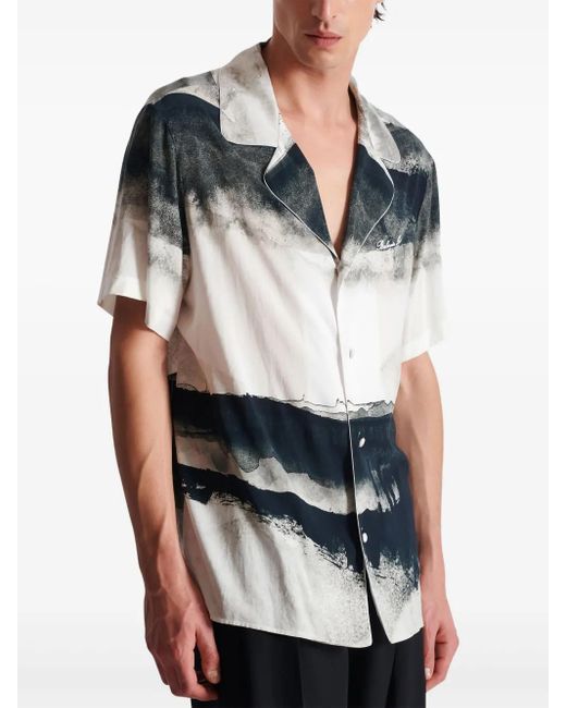 メンズ Balmain ムーンプリント シャツ Gray