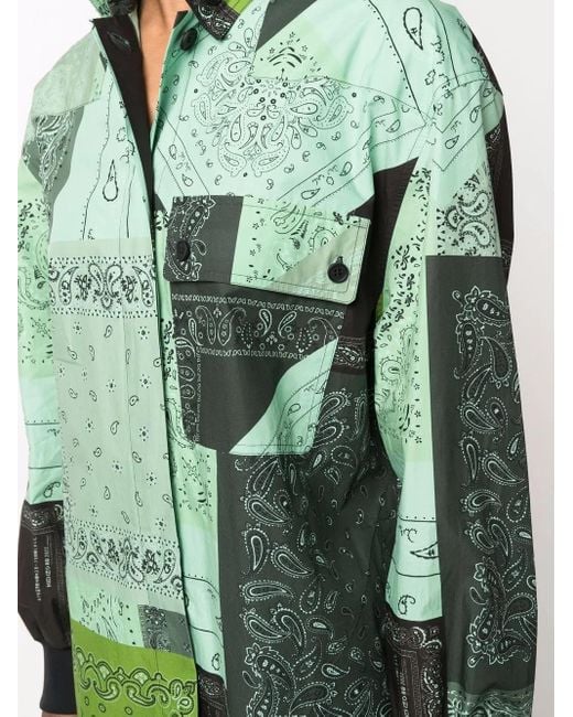 KENZO Green Paisley-print Shirt Dress