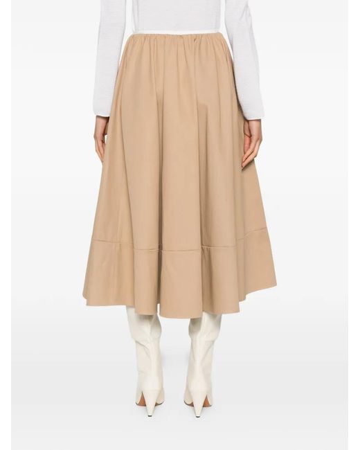 Maje Natural Mid-Length Cotton Skirt