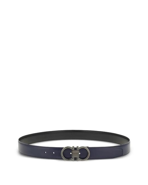 Ferragamo White Reversible Gancini Buckle Belt for men