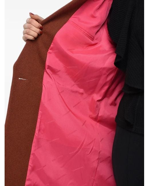 DSquared² Brown Double-Breasted Drop-Shoulder Coat