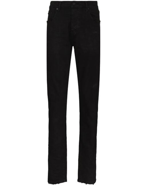 Purple Brand Black Low-Rise Slim-Fit Jeans for men
