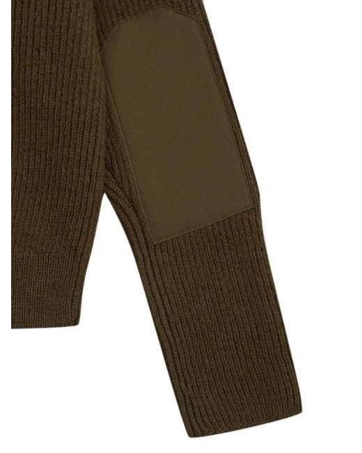 Gosha Rubchinskiy Green Panelled Ribbed-Knit Sweater