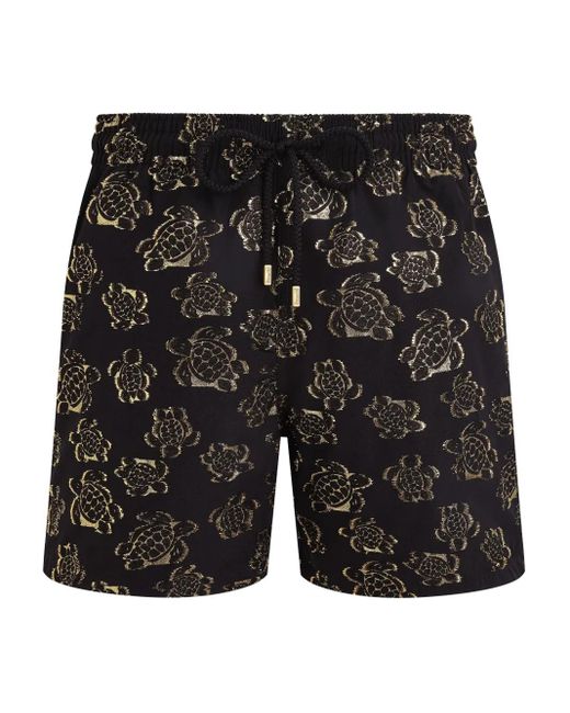 Vilebrequin Men's Black Ronde Des Tortues Swim Trunks