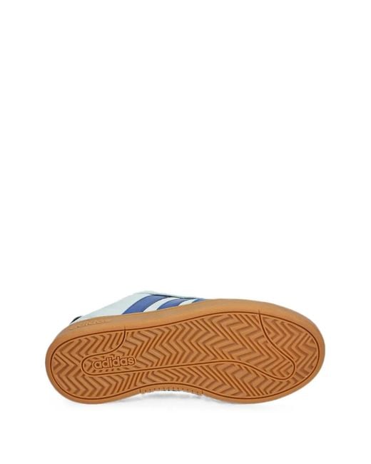 Adidas Blue Grand Court Alpha Logo-Patch Sneakers