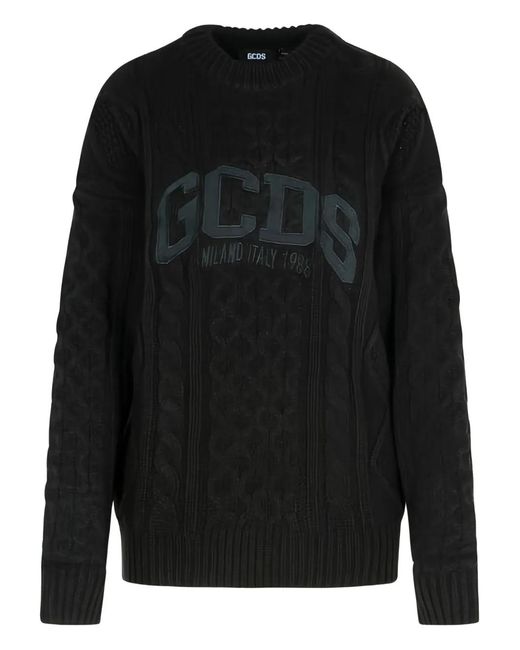 Pull À Maille Torsadé Gcds en coloris Black