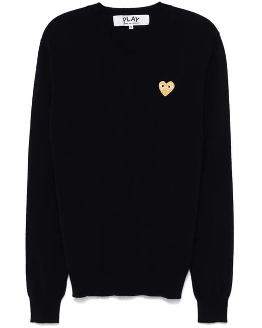 COMME DES GARÇONS PLAY Black Heart-Patch Sweater