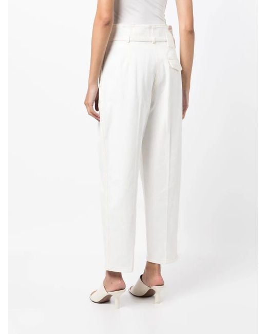3.1 Phillip Lim White Pleat-Detail Straight-Leg Trousers