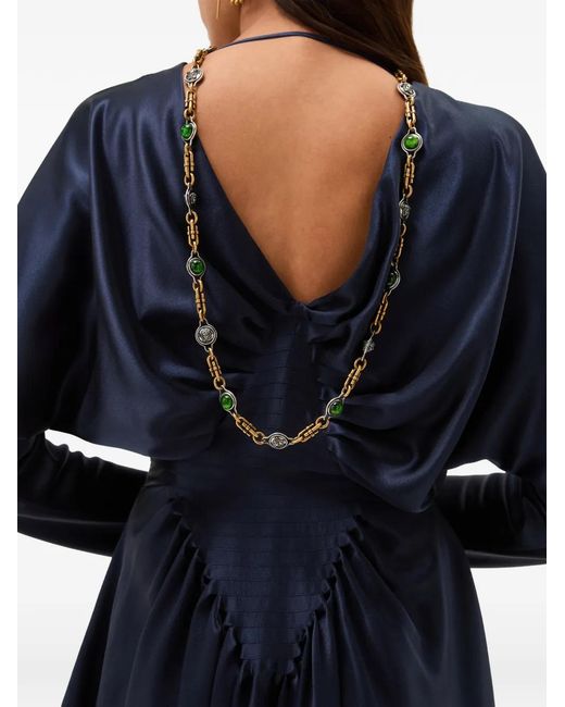 Versace Blue Silk-Satin Mini Dress