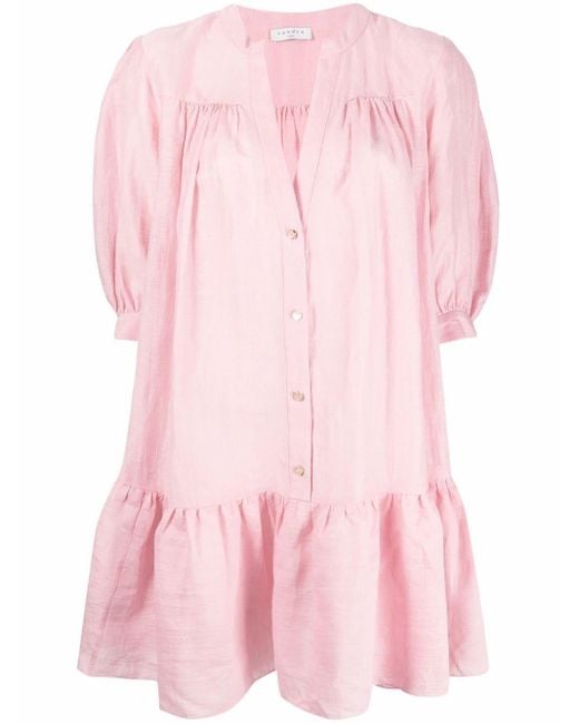Sandro Pink Button-up Shirt Dress