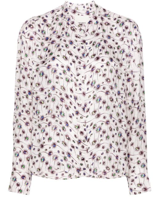 Blusa Leidy con estampado gráfico Isabel Marant de color White