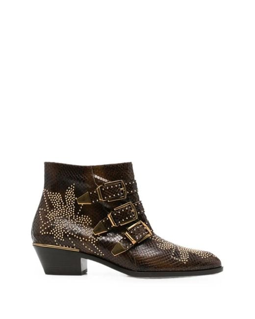 Chloé Brown Susanna Studded-Embellished Boots