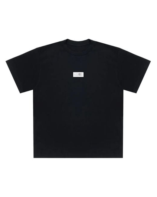 MM6 by Maison Margiela Black Crew Neck T-Shirt With Applique for men