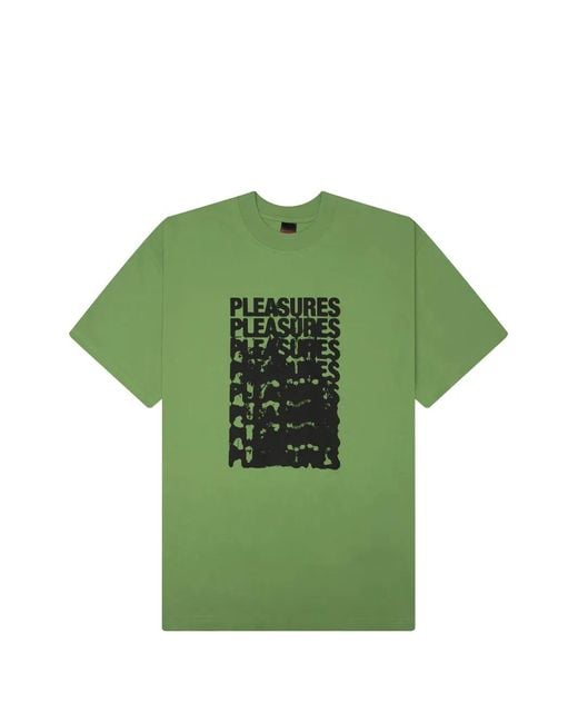 Pleasures Green Immolate Logo-Print T-Shirt for men