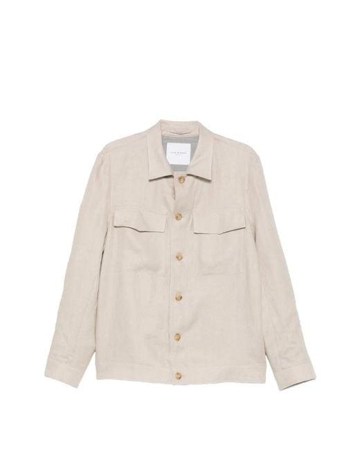Luigi Bianchi Natural Flap-Pocket Button-Up Overshirt for men