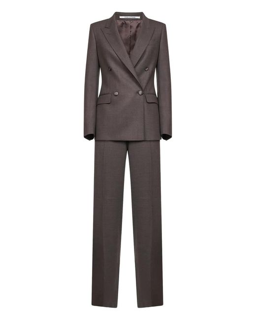 Traje Con Doble Botonadura Tagliatore de color Gray