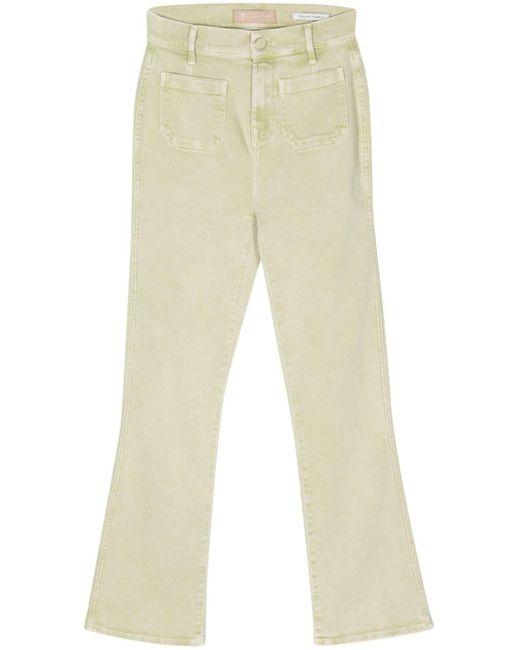 7 For All Mankind Natural Slim-Kick-Jeans mit hohem Bund