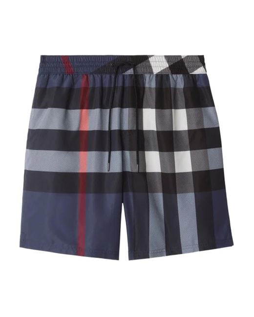 Burberry Karierte Badeshorts in Blue für Herren