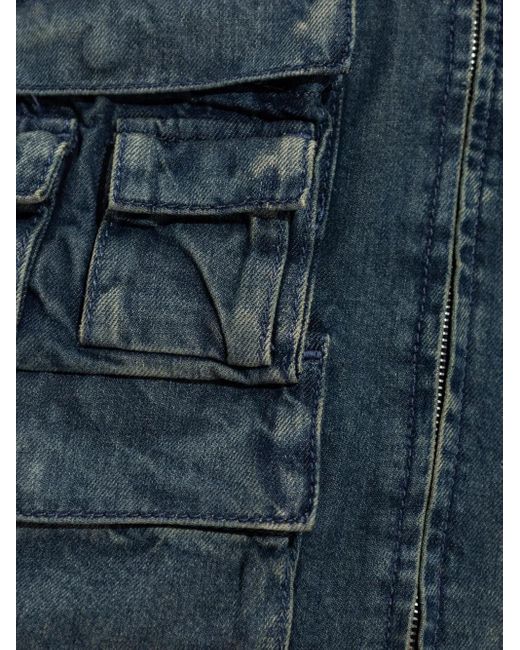 DIESEL Denim Midi-Jurk Met Rits in het Blue