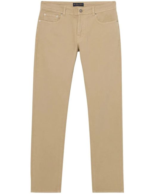 Brooks Brothers Natural Cotton Tapered Trousers for men