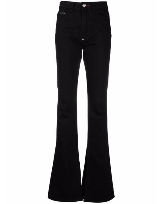 Philipp Plein Flared Jeans in het Black