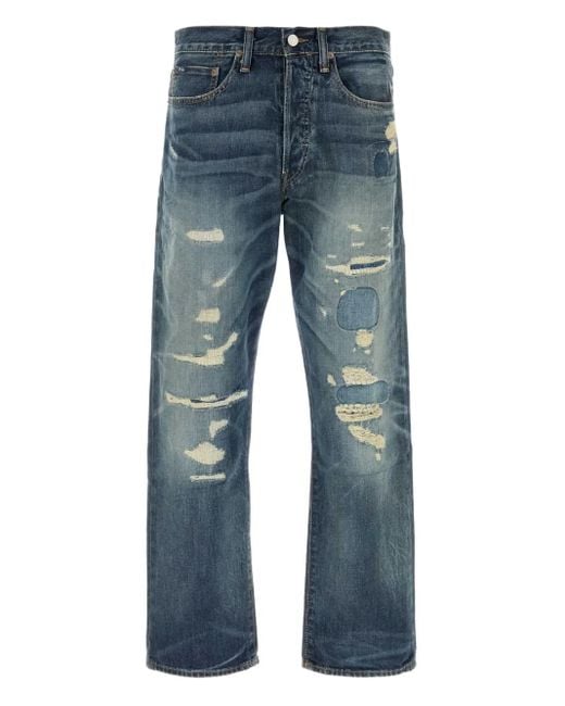 Polo Ralph Lauren Blue Ripped-Detail Jeans for men