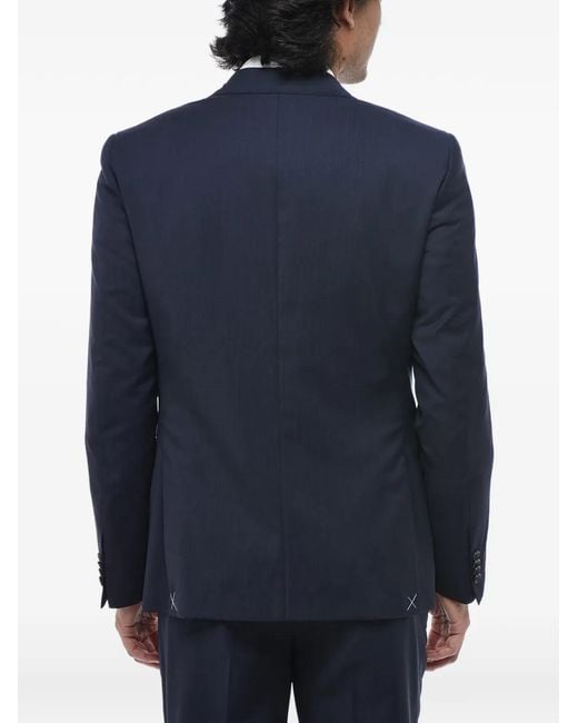 Corneliani Blue Single-Breasted Virgin-Wool Suit for men