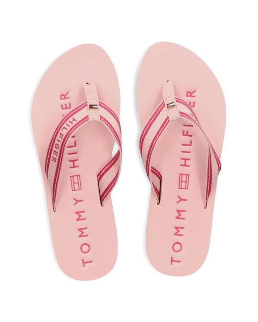 Tommy Hilfiger Pink Striped Flip-Flops