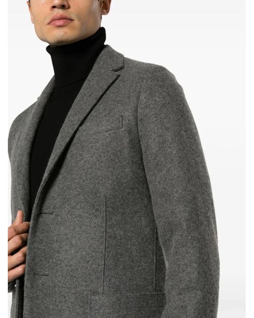 Harris Wharf London Gray Single-Breasted Cashmere Blazer for men