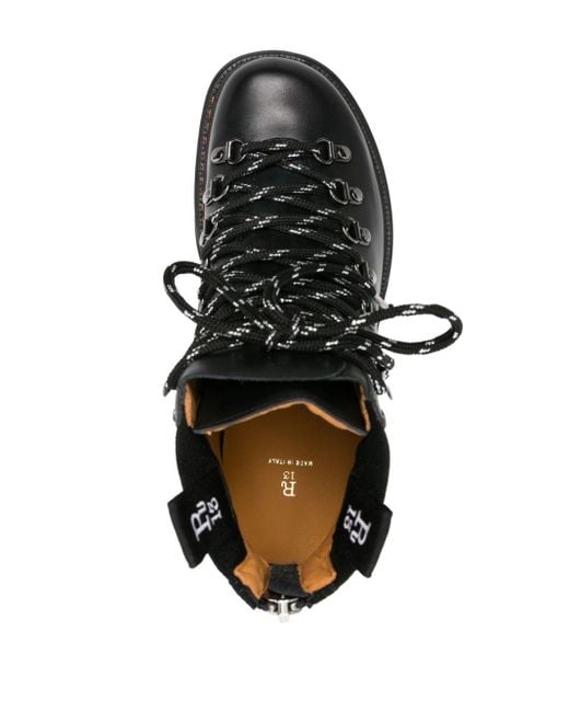 R13 Black Trailblazer Leather Platform Boots