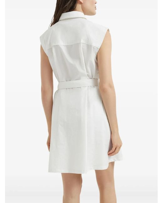 Brunello Cucinelli White Mini Shirt Dress