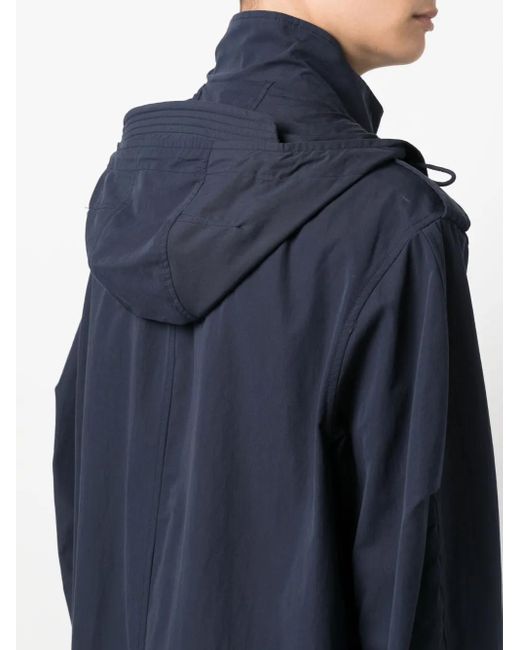 A.P.C. Blue Hooded Parka Coat for men