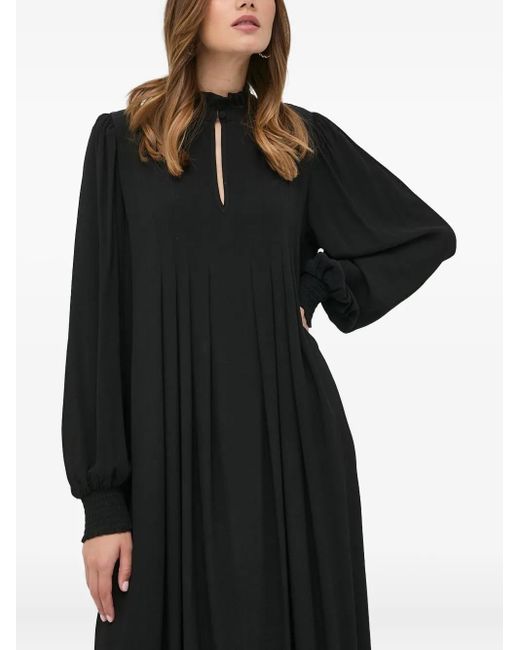 Notes Du Nord Black Pleated Midi Dress