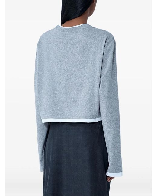 Prada Blue Triangle-Patch Crop Top
