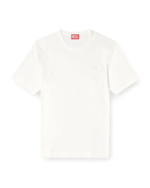 DIESEL White T-Shirt With Adjustable Slits for men