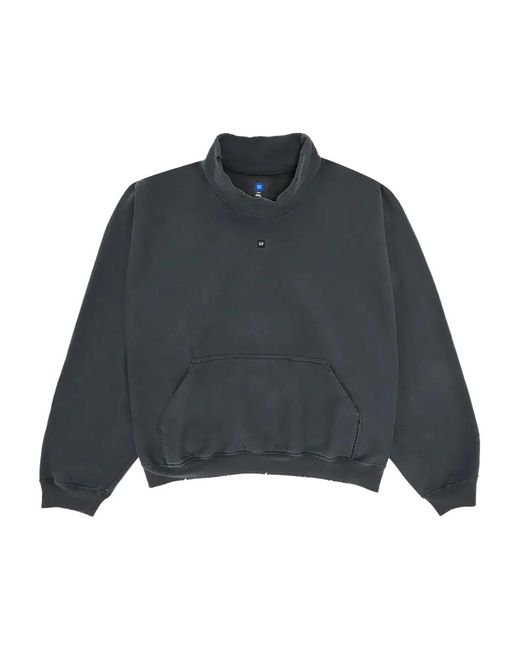 Yeezy Gap Gray High-neck Kangaroo-pocket Sweatshirt for men