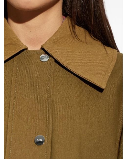 Ganni Natural Patch-Pocket Cotton Military Jacket