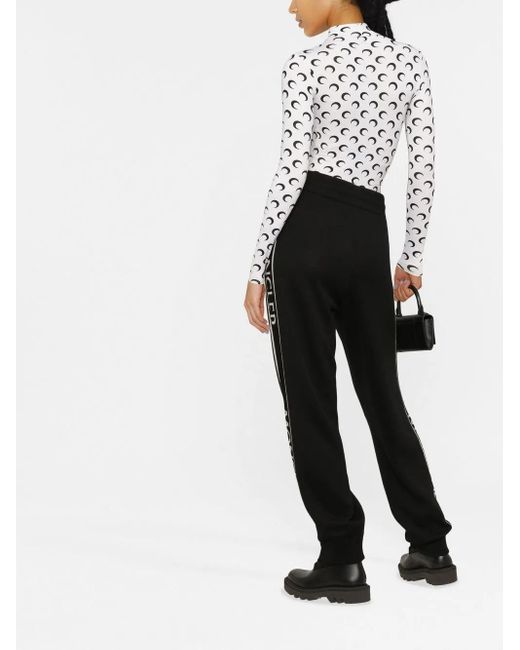 Moncler Black Wool Sports Trousers With Logo