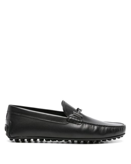 Tod's Black City Gommino Leather Loafers for men
