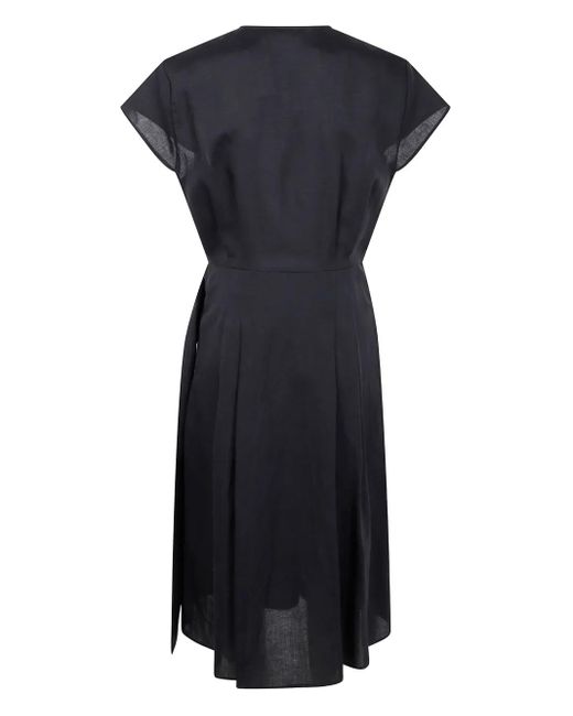 Twinset Blue Linen-Blend Dress