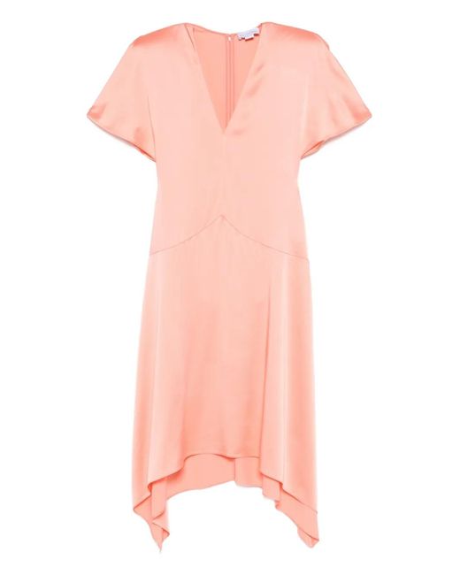 Stella McCartney Pink V-neck asymmetric midi dress