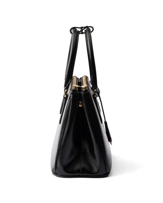 Prada Black Petit Sac Cabas Galleria En Cuir