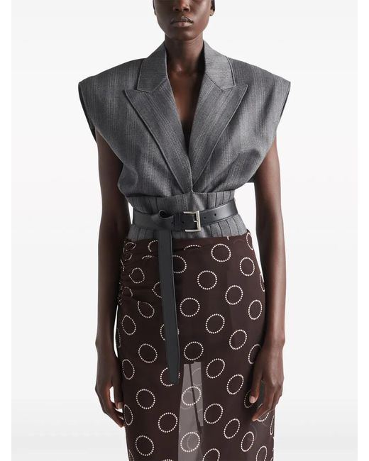 Prada Gray Single-Breasted Pinstripe Vest