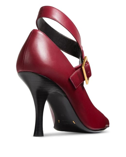 Khaite Red 85Mm Sloan Buckle Strap Pumps