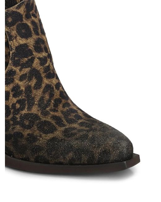 METISSE Black Leopard-Print Ankle Boots