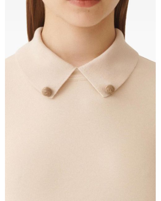 Top con apliques en el cuello Fabiana Filippi de color Natural