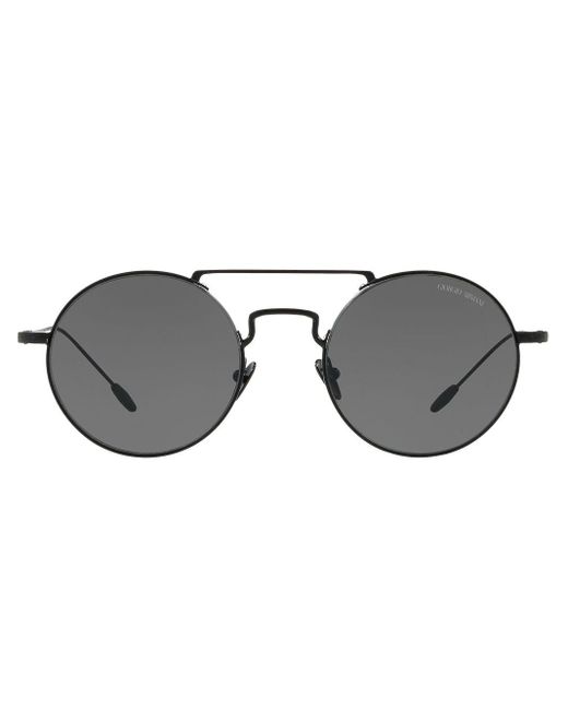 Giorgio Armani Sonnenbrille mit rundem Gestell in Black für Herren