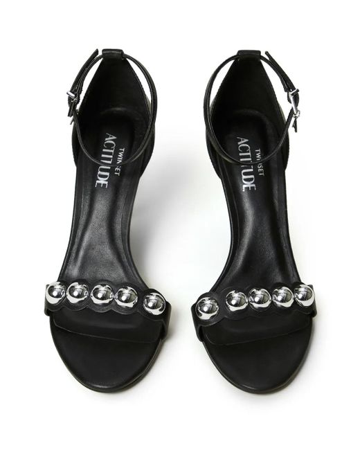 Twinset Black 100Mm Stud-Embellished Sandals