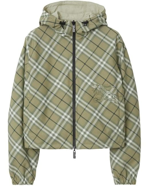 Burberry Green Embroidered Polyester Reversible Jacket