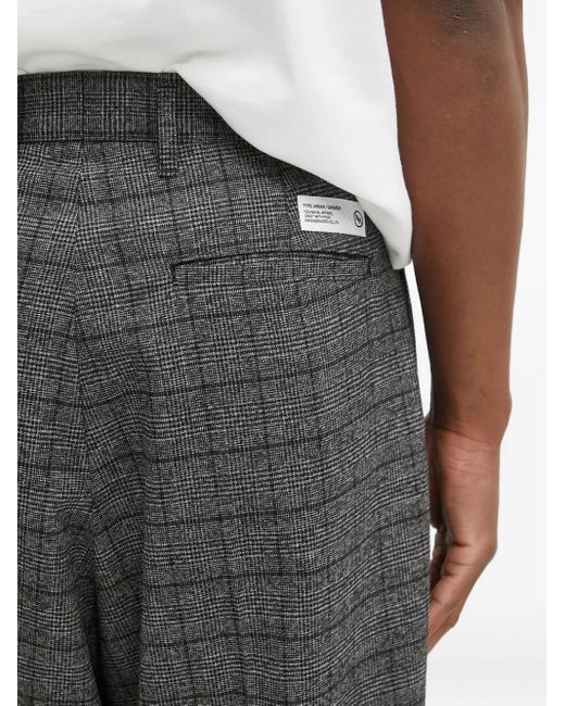 Neighborhood Karierte Hose mit Bundfalten in Gray für Herren